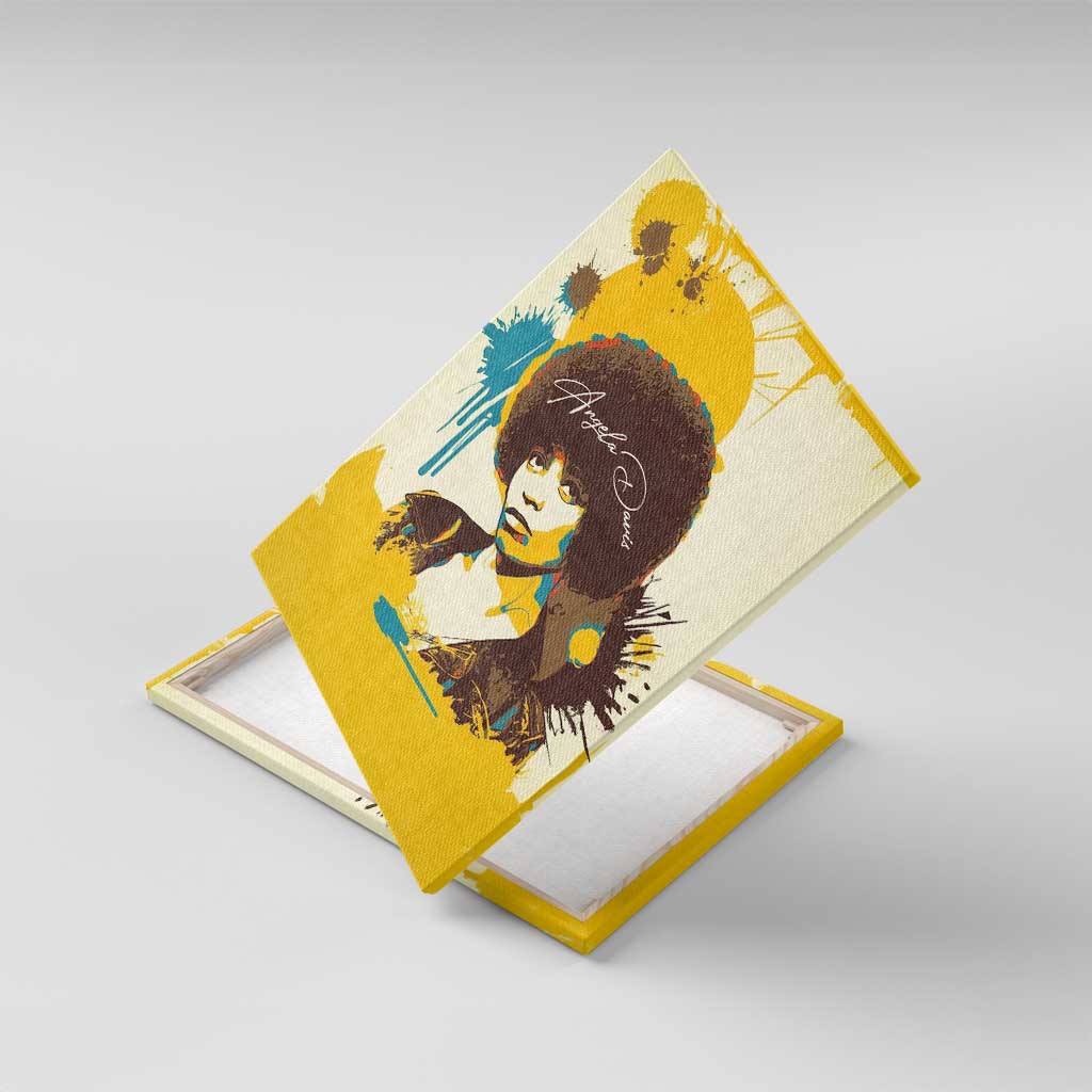 Angela Davis Canvas Wall Art Bold Pop Art Style Freedom Is a Constant Struggle Quote Civil Rights Activist - African Pride