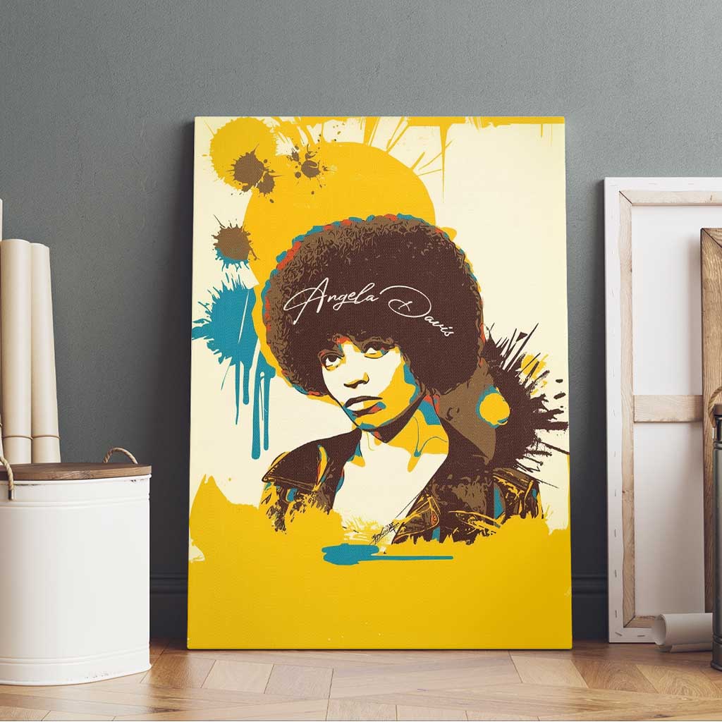 Angela Davis Canvas Wall Art Bold Pop Art Style Freedom Is a Constant Struggle Quote Civil Rights Activist - African Pride