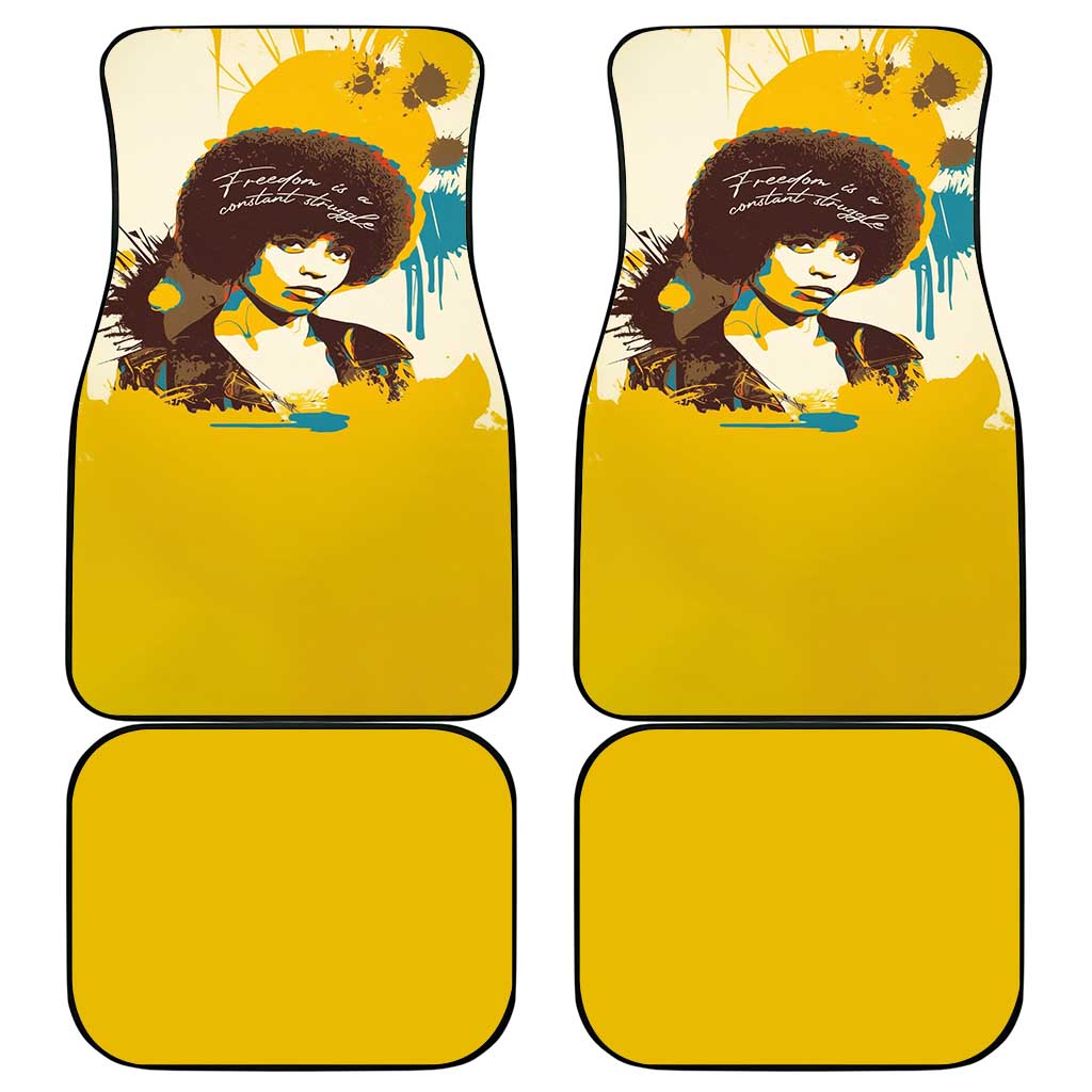 Angela Davis Car Mats Bold Pop Art Style Freedom Is a Constant Struggle Quote Civil Rights Activist - African Pride