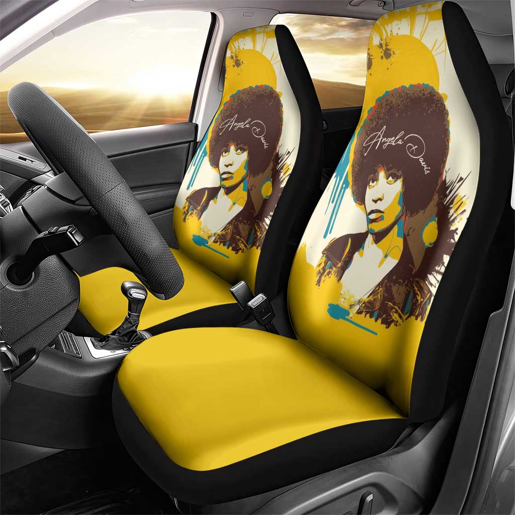 Angela Davis Car Seat Cover Bold Pop Art Style Freedom Is a Constant Struggle Quote Civil Rights Activist - African Pride
