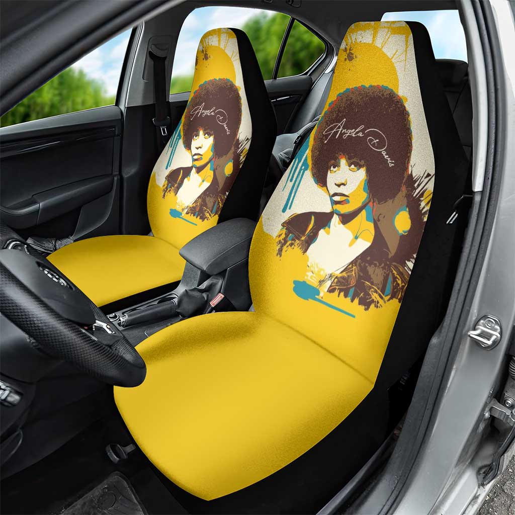 Angela Davis Car Seat Cover Bold Pop Art Style Freedom Is a Constant Struggle Quote Civil Rights Activist - African Pride