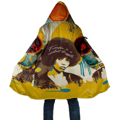 Angela Davis Cloak Bold Pop Art Style Freedom Is a Constant Struggle Quote Civil Rights Activist - African Pride