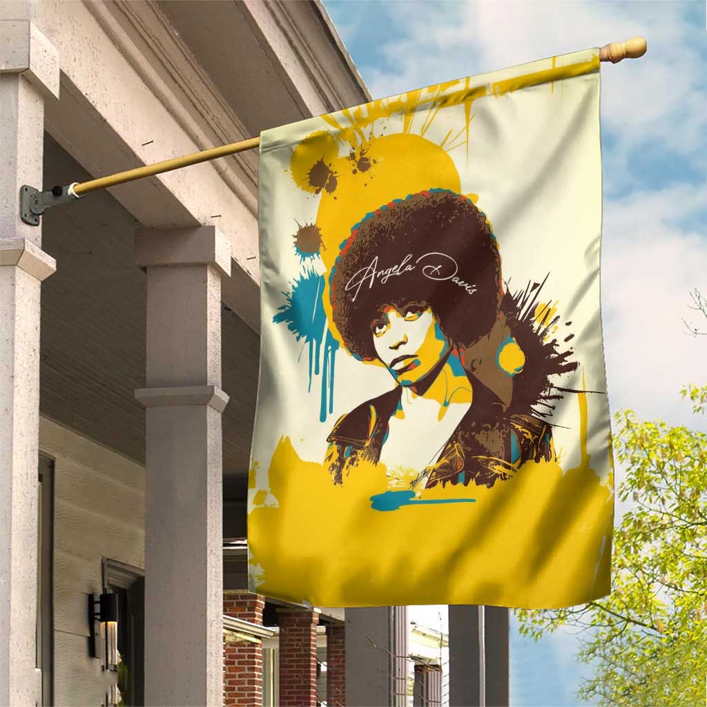 Angela Davis Garden Flag Bold Pop Art Style Freedom Is a Constant Struggle Quote Civil Rights Activist - African Pride