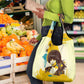 Angela Davis Grocery Bag Bold Pop Art Style Freedom Is a Constant Struggle Quote Civil Rights Activist - African Pride