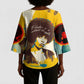 Angela Davis Kimono Sleeve Blouse Bold Pop Art Style Freedom Is a Constant Struggle Quote Civil Rights Activist - African Pride