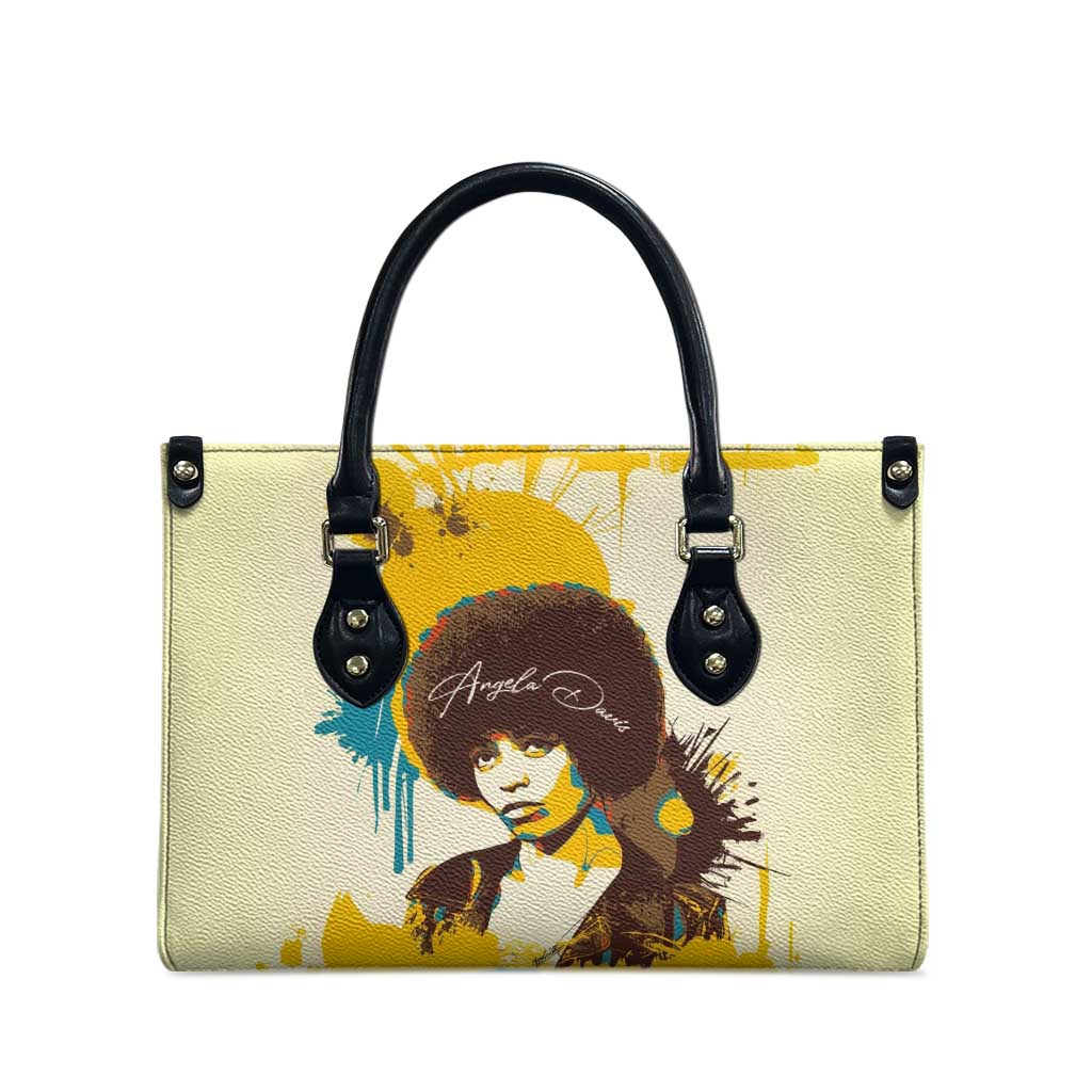 Angela Davis Leather Bag Bold Pop Art Style Freedom Is a Constant Struggle Quote Civil Rights Activist - African Pride