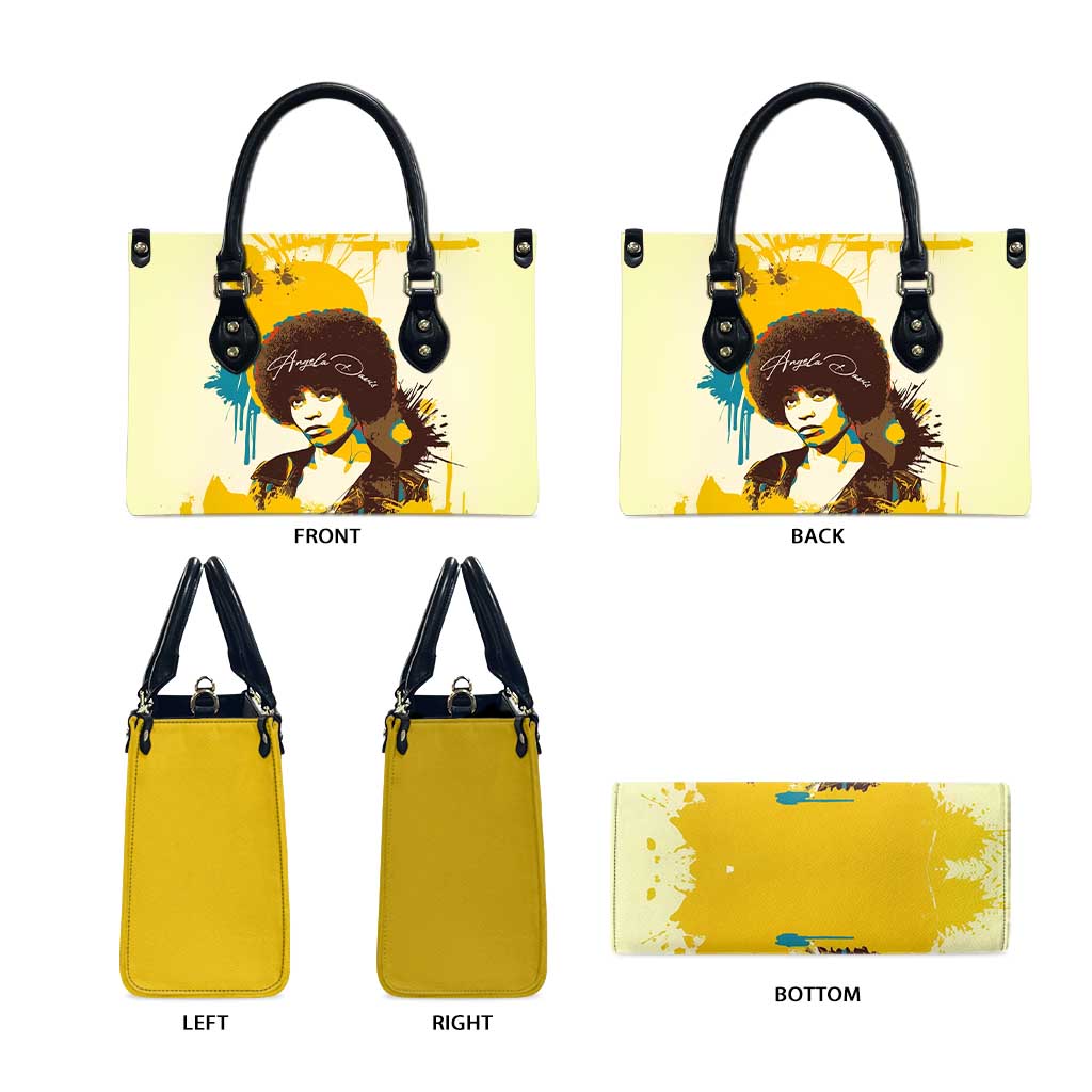 Angela Davis Leather Bag Bold Pop Art Style Freedom Is a Constant Struggle Quote Civil Rights Activist - African Pride