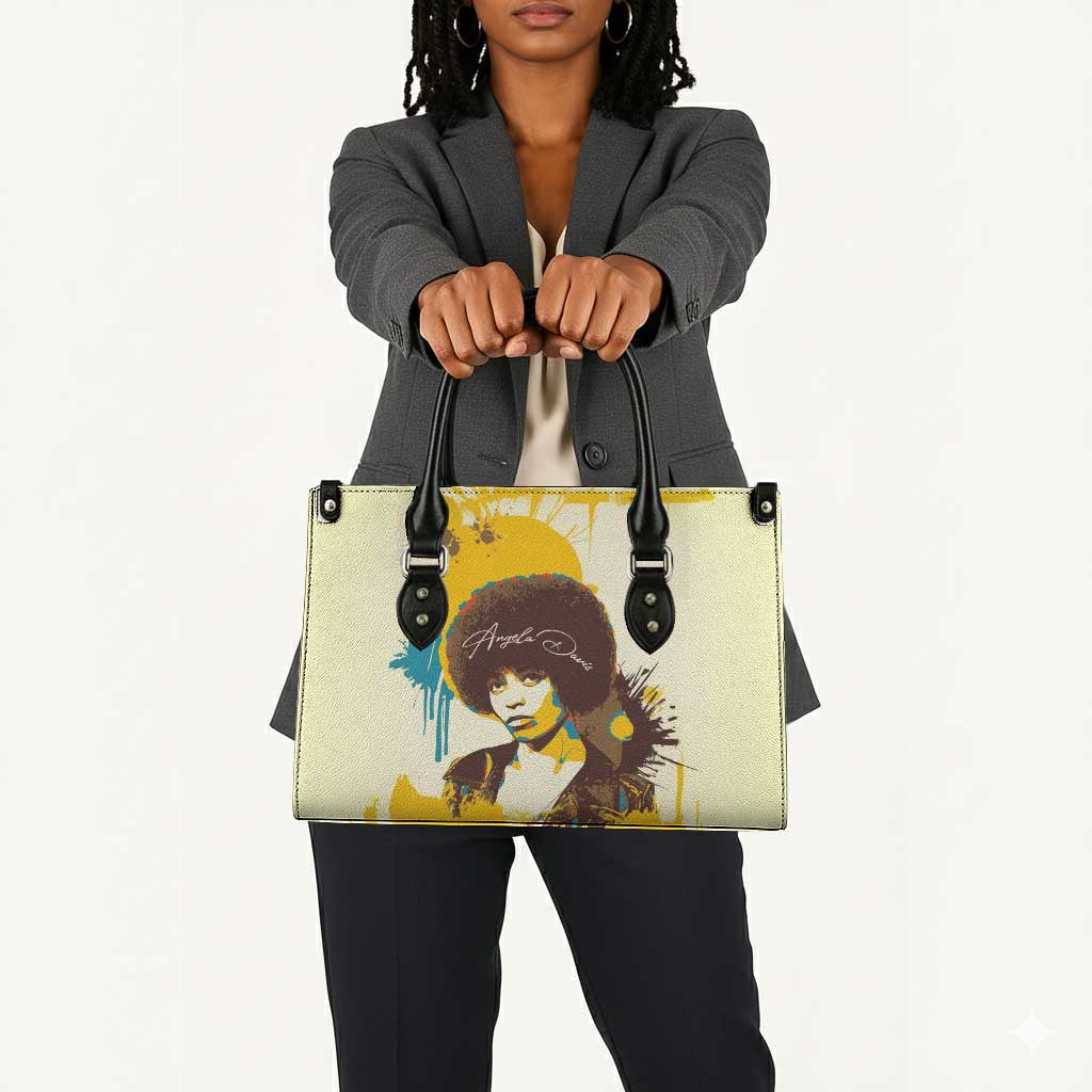 Angela Davis Leather Bag Bold Pop Art Style Freedom Is a Constant Struggle Quote Civil Rights Activist - African Pride