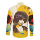 Angela Davis Long Sleeve Button Shirt Bold Pop Art Style Freedom Is a Constant Struggle Quote Civil Rights Activist - African Pride
