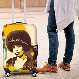 Angela Davis Luggage Cover Bold Pop Art Style Freedom Is a Constant Struggle Quote Civil Rights Activist - African Pride