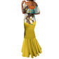 Angela Davis Mermaid Dress Bold Pop Art Style Freedom Is a Constant Struggle Quote Civil Rights Activist - African Pride