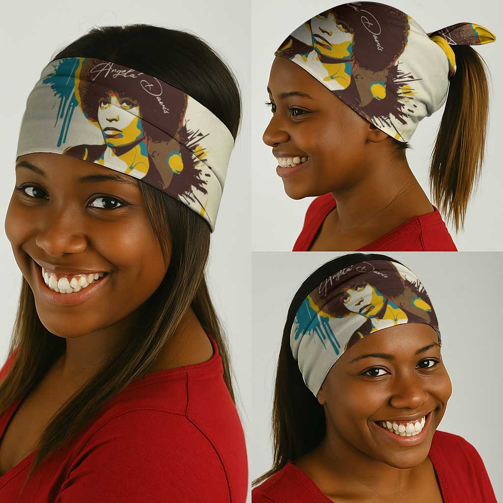 Angela Davis Neck Gaiter Bold Pop Art Style Freedom Is a Constant Struggle Quote Civil Rights Activist - African Pride