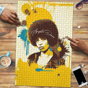 Angela Davis Puzzle Bold Pop Art Style Freedom Is a Constant Struggle Quote Civil Rights Activist - African Pride