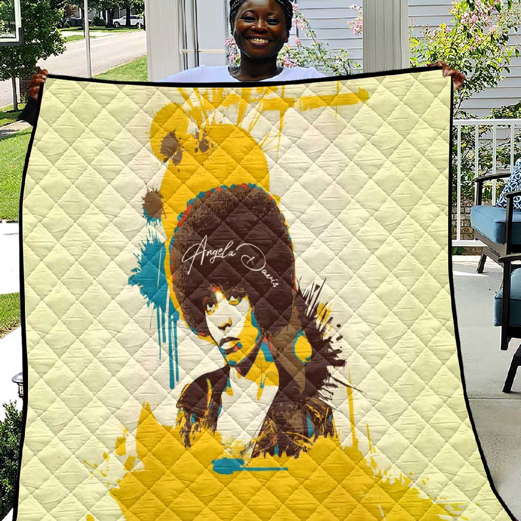 Angela Davis Quilt Bold Pop Art Style Freedom Is a Constant Struggle Quote Civil Rights Activist - African Pride