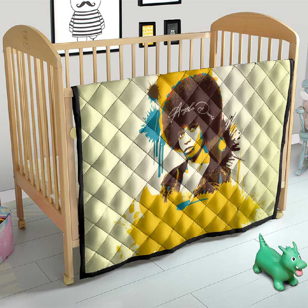 Angela Davis Quilt Bold Pop Art Style Freedom Is a Constant Struggle Quote Civil Rights Activist - African Pride