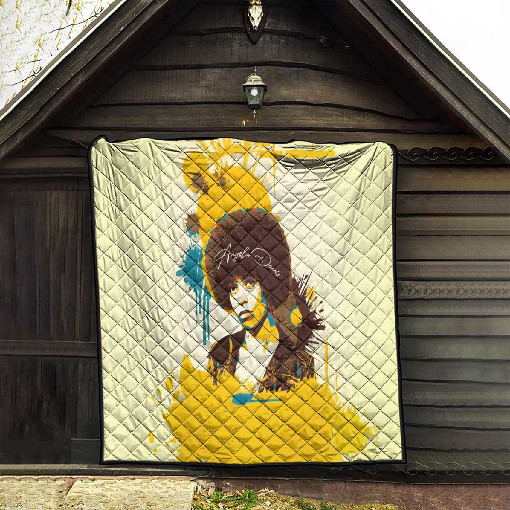 Angela Davis Quilt Bold Pop Art Style Freedom Is a Constant Struggle Quote Civil Rights Activist - African Pride