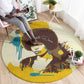 Angela Davis Round Carpet Bold Pop Art Style Freedom Is a Constant Struggle Quote Civil Rights Activist - African Pride