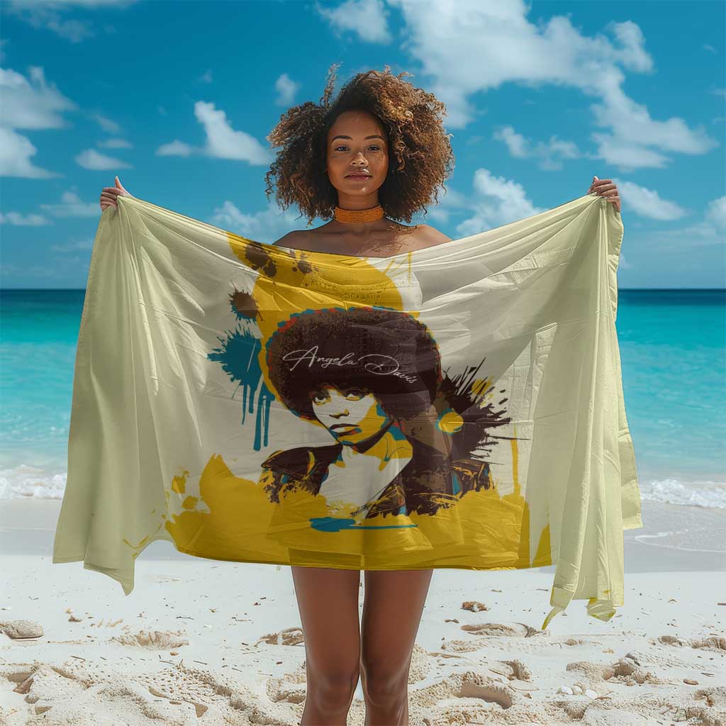 Angela Davis Sarong Bold Pop Art Style Freedom Is a Constant Struggle Quote Civil Rights Activist - African Pride
