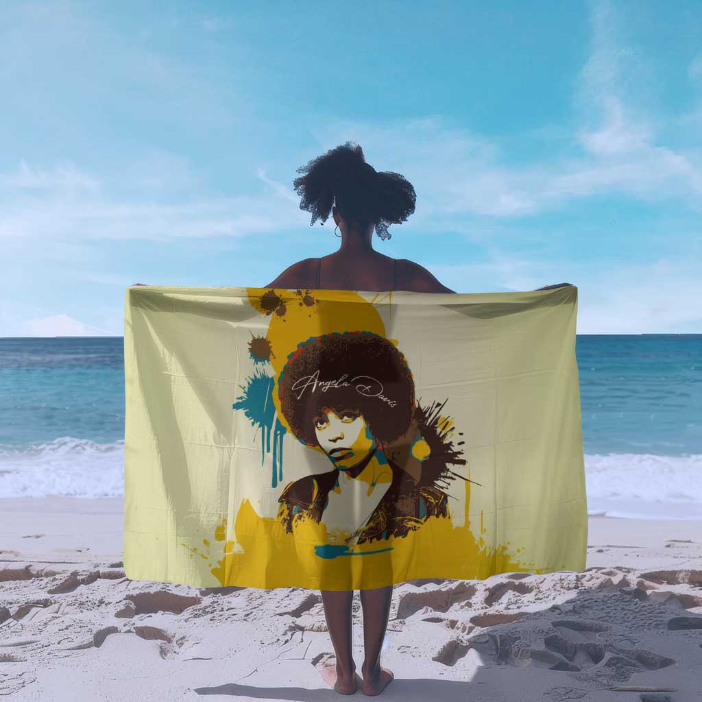 Angela Davis Sarong Bold Pop Art Style Freedom Is a Constant Struggle Quote Civil Rights Activist - African Pride