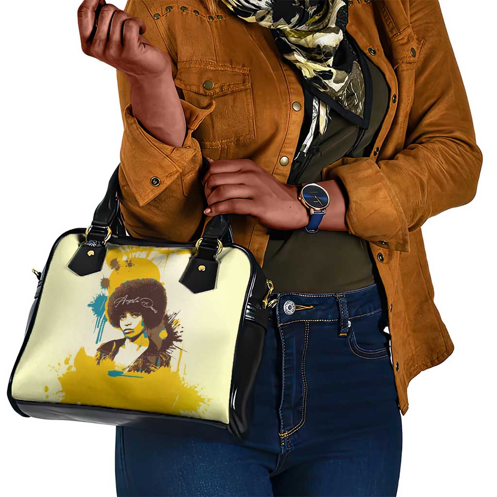 Angela Davis Shoulder Handbag Bold Pop Art Style Freedom Is a Constant Struggle Quote Civil Rights Activist - African Pride
