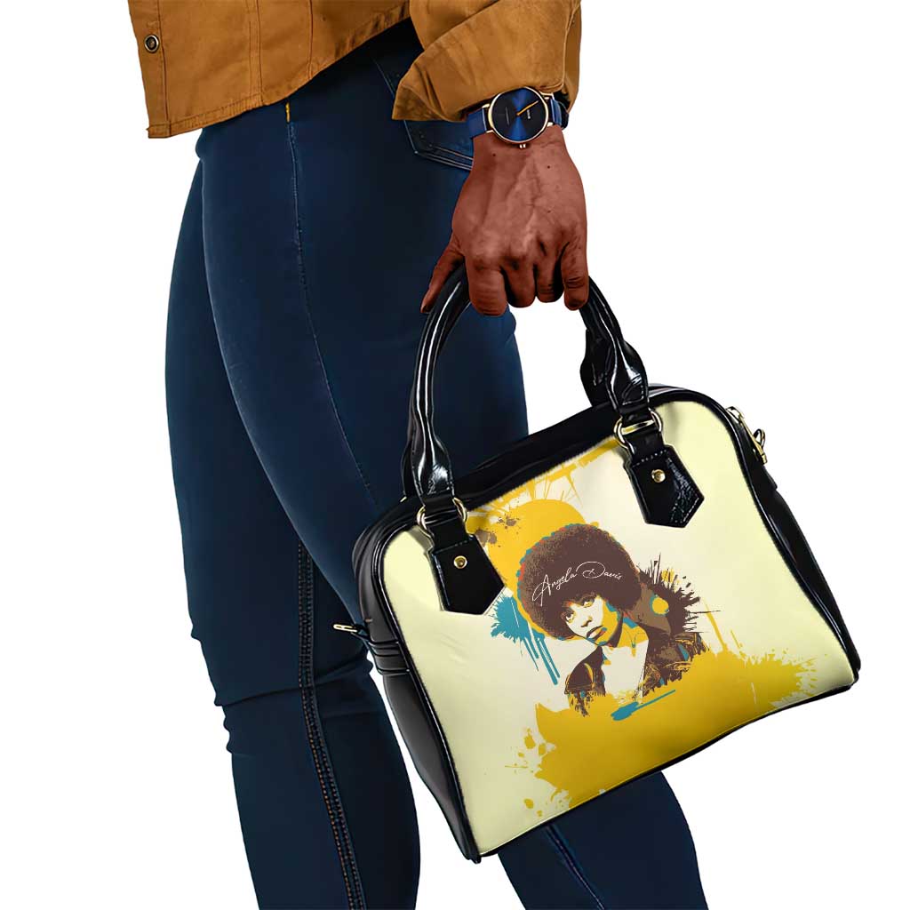 Angela Davis Shoulder Handbag Bold Pop Art Style Freedom Is a Constant Struggle Quote Civil Rights Activist - African Pride