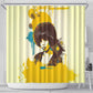Angela Davis Shower Curtain Bold Pop Art Style Freedom Is a Constant Struggle Quote Civil Rights Activist - African Pride