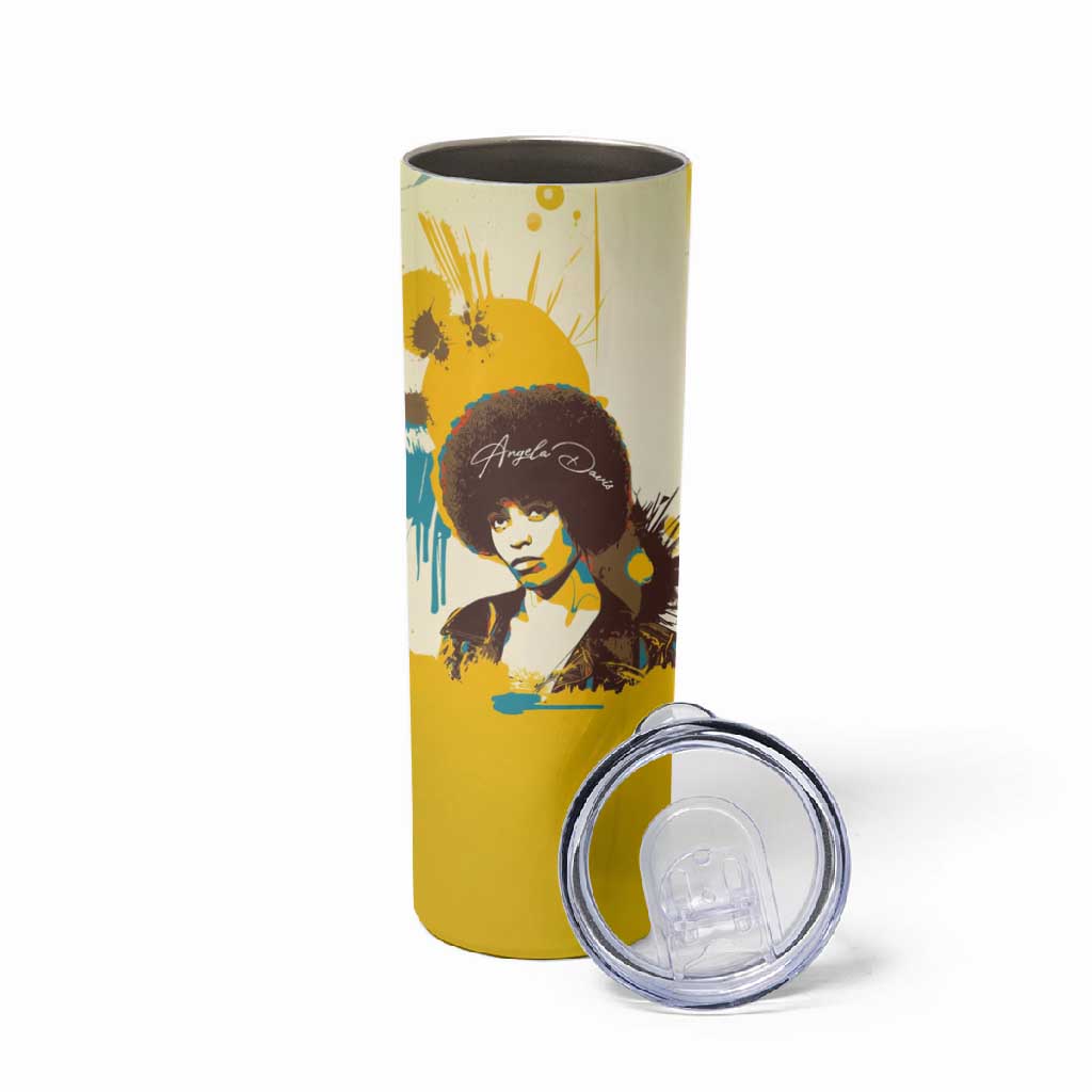 Angela Davis Skinny Tumbler Bold Pop Art Style Freedom Is a Constant Struggle Quote Civil Rights Activist - African Pride