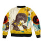 Angela Davis Sleeve Zip Bomber Jacket Bold Pop Art Style Freedom Is a Constant Struggle Quote Civil Rights Activist - African Pride