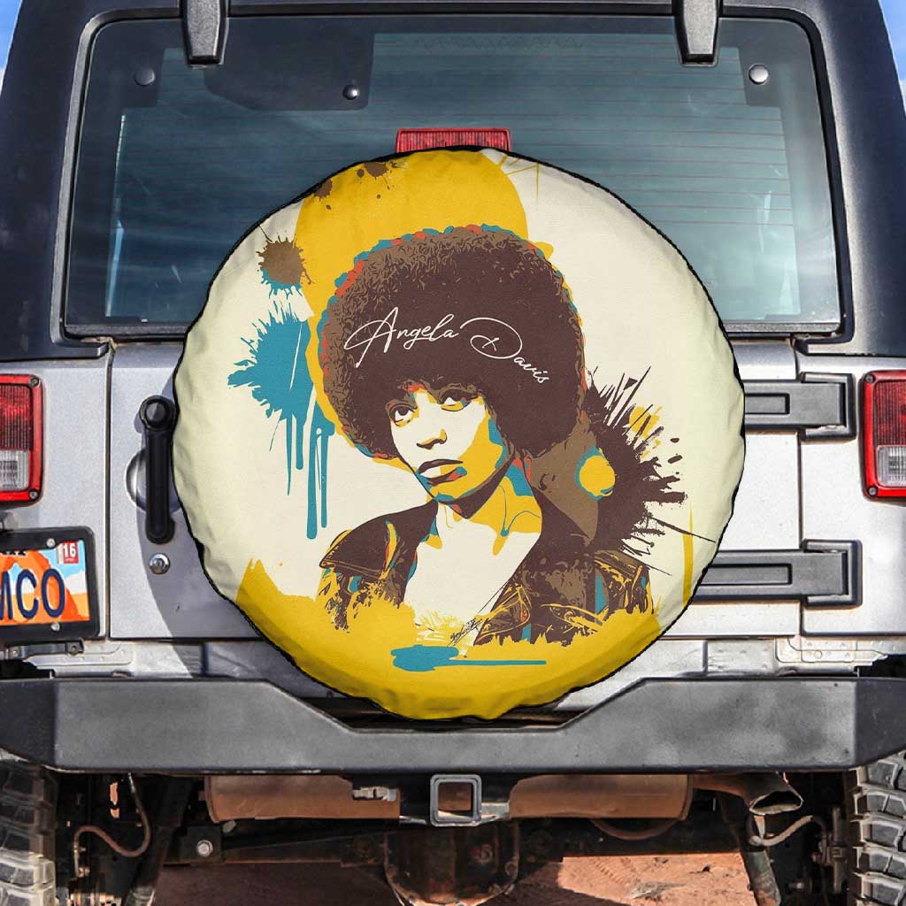 Angela Davis Spare Tire Cover Bold Pop Art Style Freedom Is a Constant Struggle Quote Civil Rights Activist - African Pride
