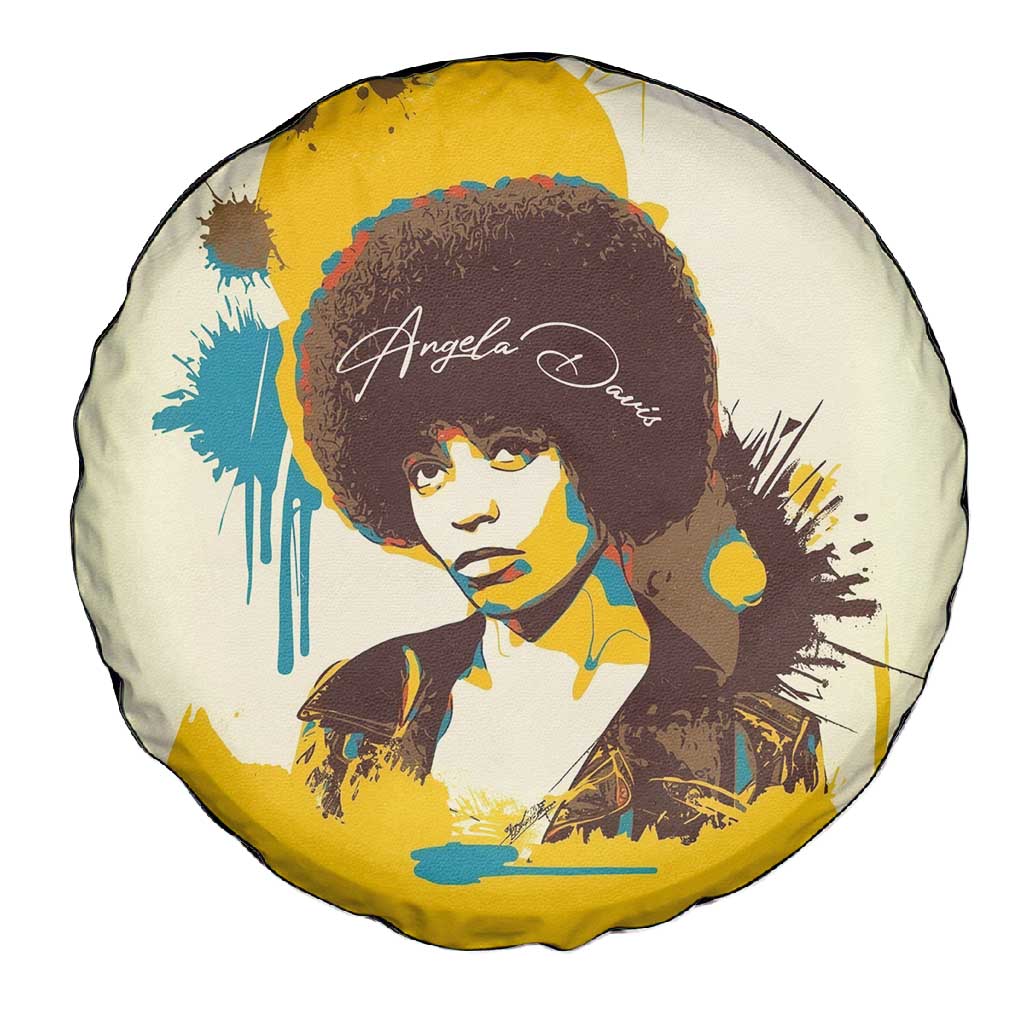 Angela Davis Spare Tire Cover Bold Pop Art Style Freedom Is a Constant Struggle Quote Civil Rights Activist - African Pride