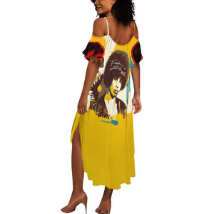 Angela Davis Summer Maxi Dress Bold Pop Art Style Freedom Is a Constant Struggle Quote Civil Rights Activist TS04