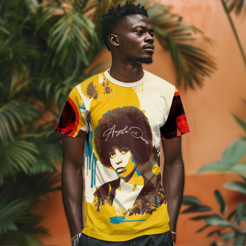 Angela Davis T shirt Bold Pop Art Style Freedom Is a Constant Struggle Quote Civil Rights Activist TS04