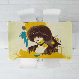 Angela Davis Tablecloth Bold Pop Art Style Freedom Is a Constant Struggle Quote Civil Rights Activist - African Pride