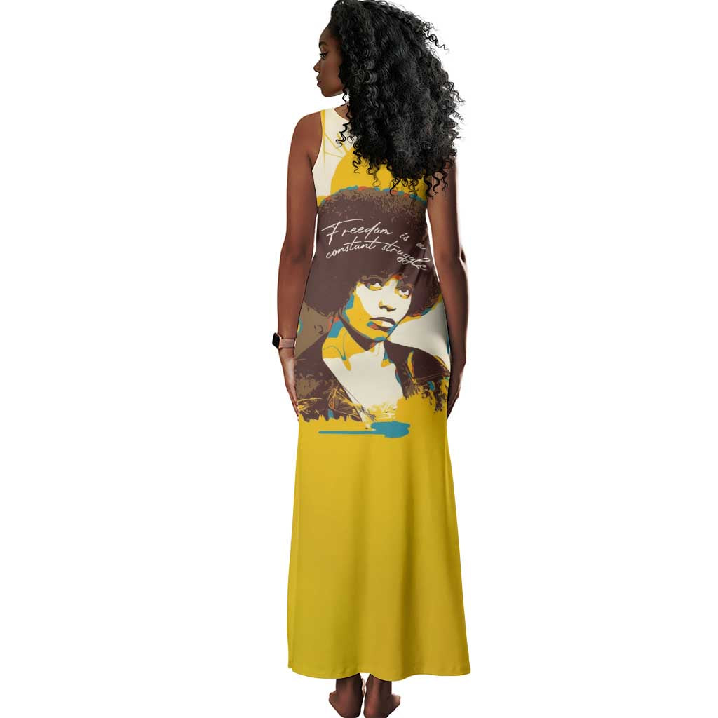 Angela Davis Tank Maxi Dress Bold Pop Art Style Freedom Is a Constant Struggle Quote Civil Rights Activist - African Pride