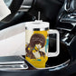 Angela Davis Tumbler With Handle Bold Pop Art Style Freedom Is a Constant Struggle Quote Civil Rights Activist - African Pride