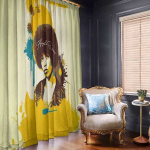 Angela Davis Window Curtain Bold Pop Art Style Freedom Is a Constant Struggle Quote Civil Rights Activist - African Pride