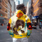 Angela Davis Zip Hoodie Bold Pop Art Style Freedom Is a Constant Struggle Quote Civil Rights Activist - African Pride