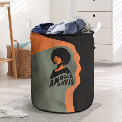 Angela Davis Laundry Basket Retro Graphic Design I Am Changing the Things I Cannot Accept Quote Civil Rights Empowerment Tribute - African Pride