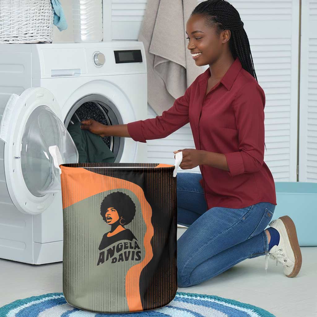 Angela Davis Laundry Basket Retro Graphic Design I Am Changing the Things I Cannot Accept Quote Civil Rights Empowerment Tribute - African Pride