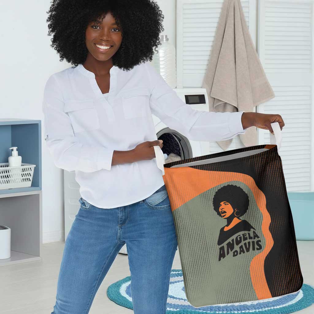 Angela Davis Laundry Basket Retro Graphic Design I Am Changing the Things I Cannot Accept Quote Civil Rights Empowerment Tribute - African Pride