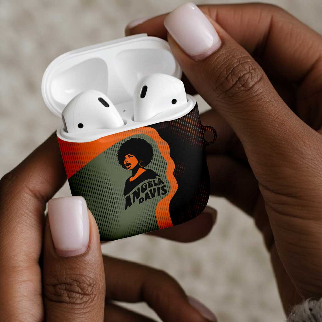 Angela Davis AirPods Case Retro Graphic Design I Am Changing the Things I Cannot Accept Quote Civil Rights Empowerment Tribute - African Pride