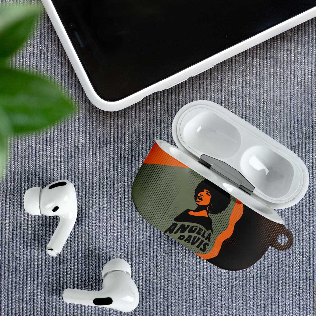 Angela Davis AirPods Case Retro Graphic Design I Am Changing the Things I Cannot Accept Quote Civil Rights Empowerment Tribute - African Pride