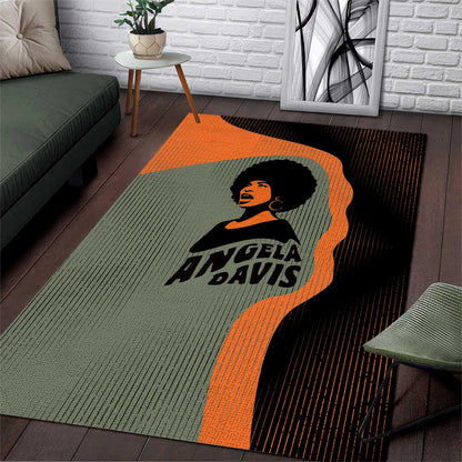 Angela Davis Area Rug Retro Graphic Design I Am Changing the Things I Cannot Accept Quote Civil Rights Empowerment Tribute - African Pride