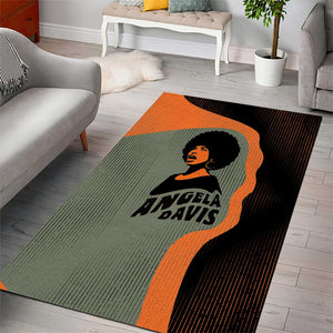Angela Davis Area Rug Retro Graphic Design I Am Changing the Things I Cannot Accept Quote Civil Rights Empowerment Tribute - African Pride