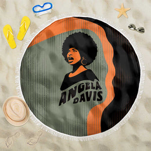 Angela Davis Beach Blanket Retro Graphic Design I Am Changing the Things I Cannot Accept Quote Civil Rights Empowerment Tribute - African Pride