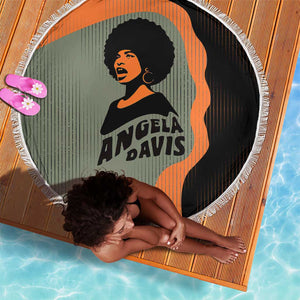 Angela Davis Beach Blanket Retro Graphic Design I Am Changing the Things I Cannot Accept Quote Civil Rights Empowerment Tribute - African Pride