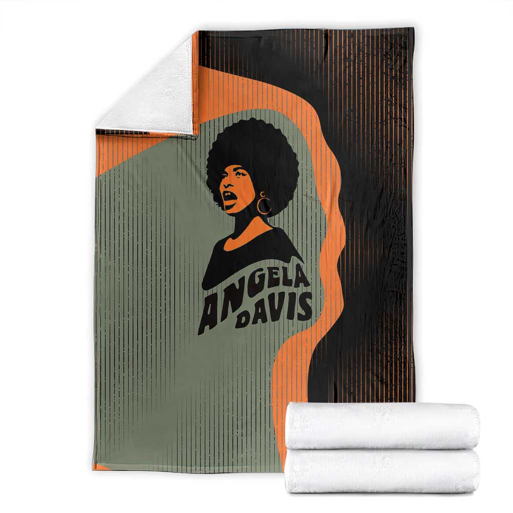 Angela Davis Blanket Retro Graphic Design I Am Changing the Things I Cannot Accept Quote Civil Rights Empowerment Tribute - African Pride