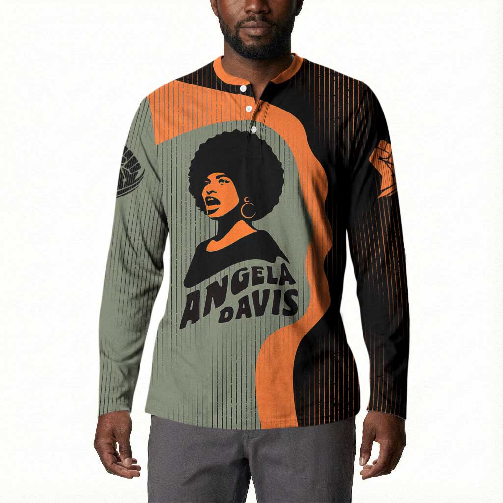 Angela Davis Button Sweatshirt Retro Graphic Design I Am Changing the Things I Cannot Accept Quote Civil Rights Empowerment Tribute