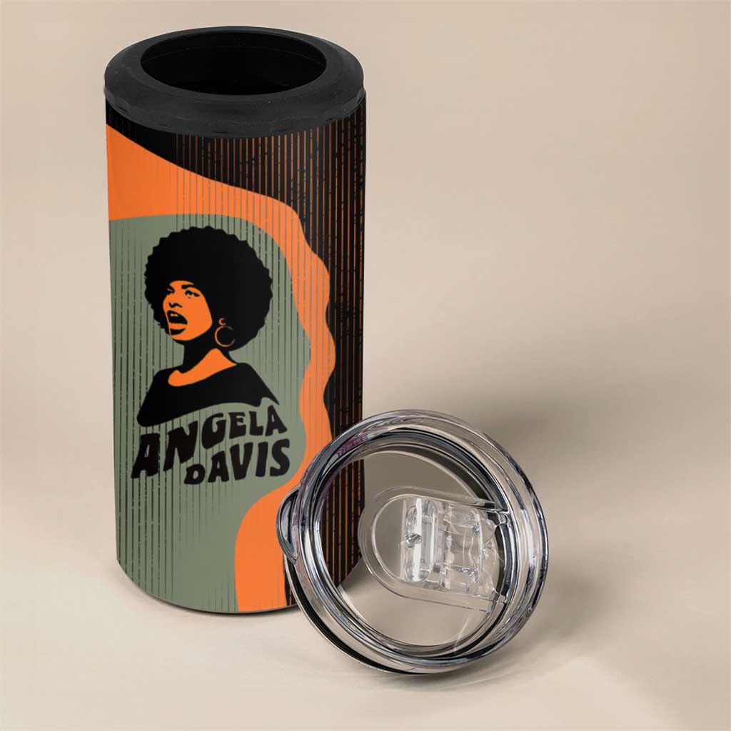 Angela Davis 4 in 1 Can Cooler Tumbler Retro Graphic Design I Am Changing the Things I Cannot Accept Quote Civil Rights Empowerment Tribute - African Pride