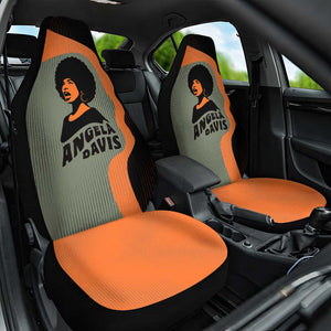 Angela Davis Car Seat Cover Retro Graphic Design I Am Changing the Things I Cannot Accept Quote Civil Rights Empowerment Tribute - African Pride